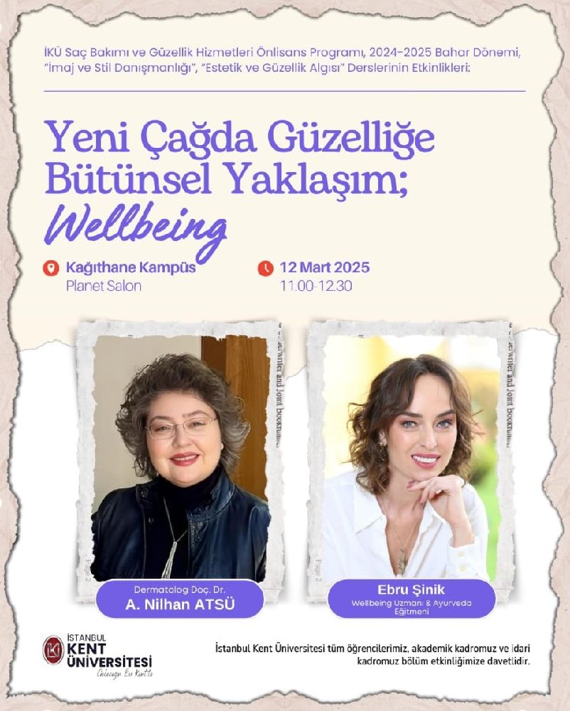 İstanbul Kent Üniversitesi wellbeing etkinliğinde Ebru Şinik sunum yaparken